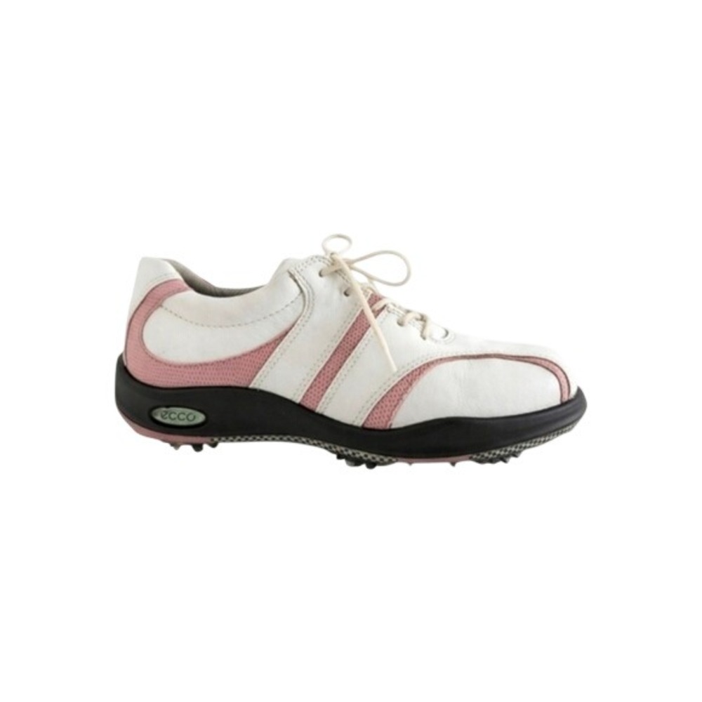 ECCO Women's Soft Spike Golf Shoes White Pink Leather 37
